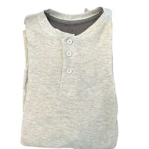 Stanley Workwear Henley Shirt Oatmeal Waffle Knit Cotton Blend Large‎ NWT